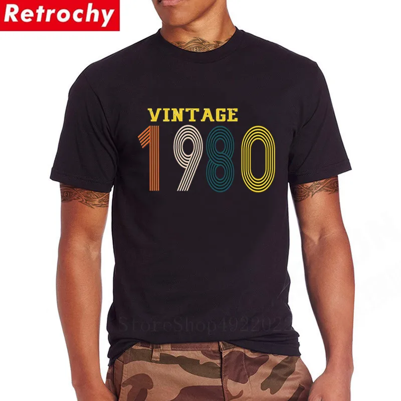 Новая мода 1980 Винтаж год футболка Born подарок на день рождения топ РУБАШКА УНИСЕКС