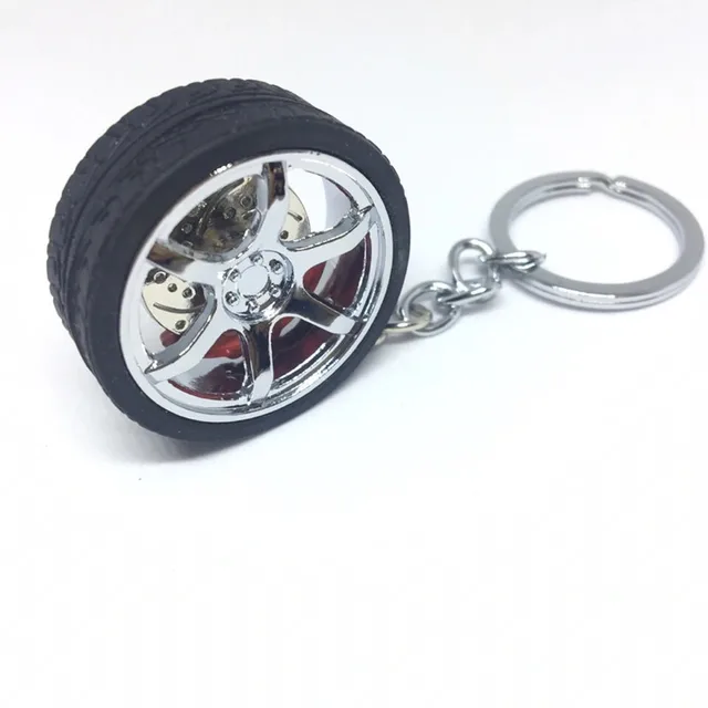 Wheel Hub Key Chain Zinc Alloy Tire Styling Car Key Ring Auto Modification Parts Keyring For BMW Audi Benz Volkswagen SEAT Ford Silver