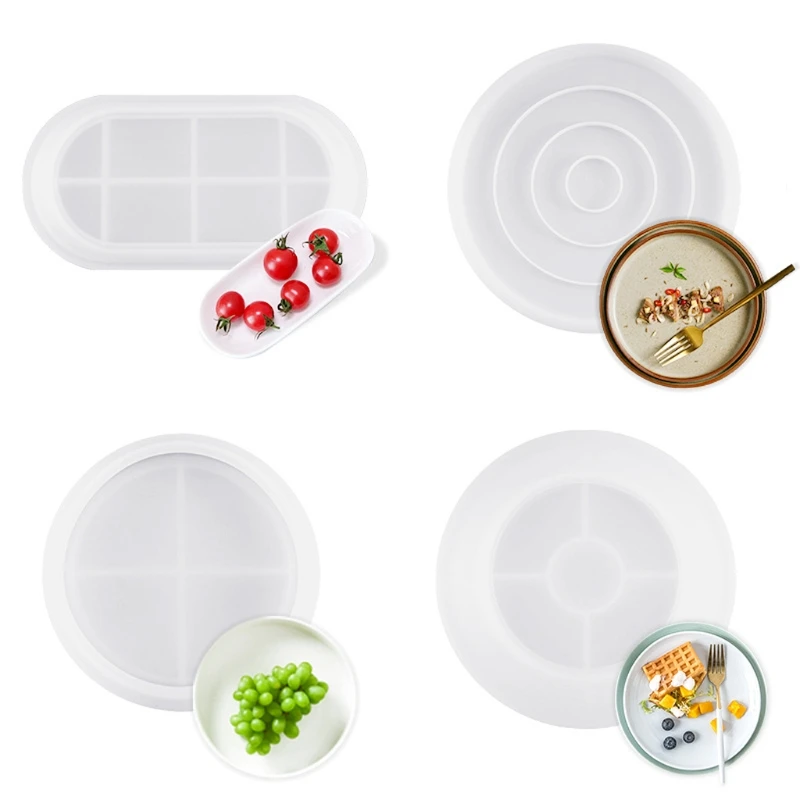 

Silicone Large Soap Dish Resin Mold Epoxy Resin Oval Round Tray Molds Jewelry Tray Ring Holder Ashtray Mold Craft Tools