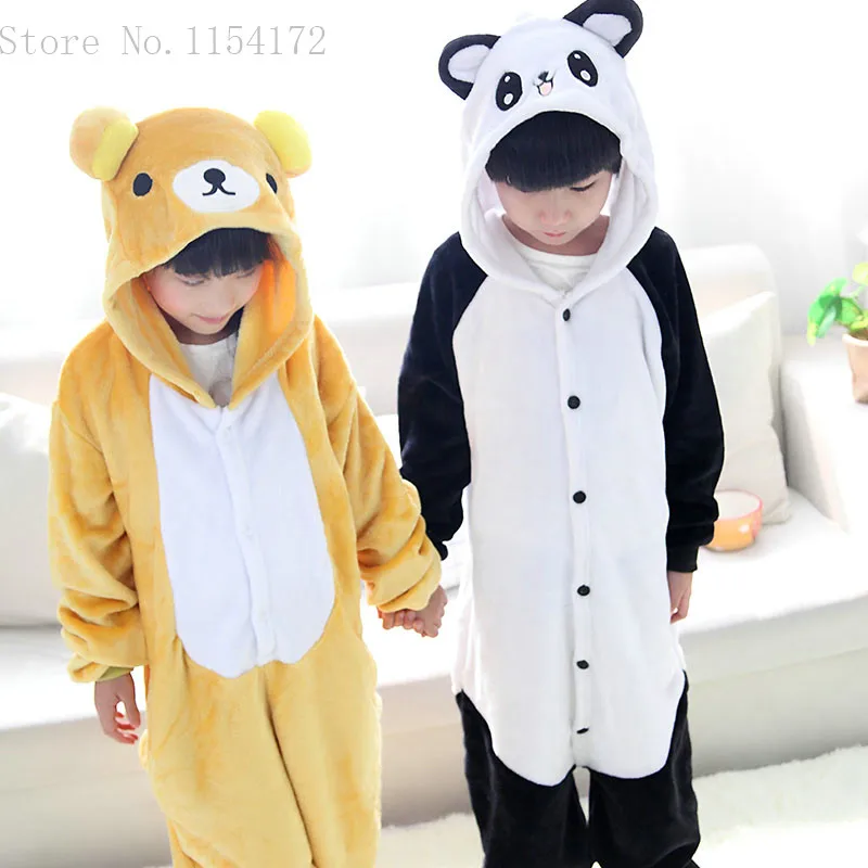 Kigurumi ползунки панда пижамы с рисунками животных из мультфильмов детские для