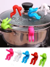  2pcs Creative Raising Pot Cover Silicone Spill-proof Anti-overflowing Tools Cell Phone Holder Cooking Tools Kitchen Accessory 