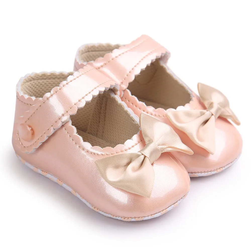 Zapatos de suela suave de cuero PU para primeros pasos, calzado con lazo de cuna para niño de 0 a 18 meses, zapatilla para primeros pasos