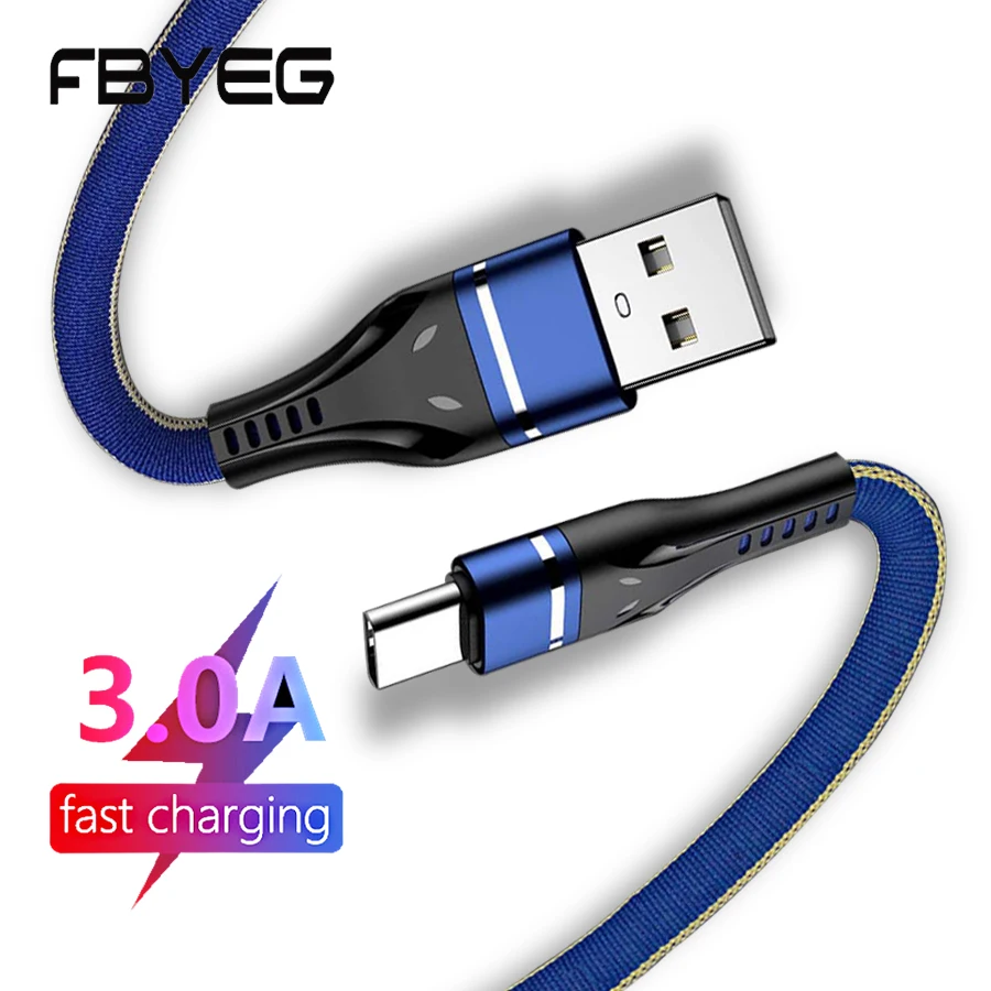 1 м Micro USB кабель для зарядки Type C Huawei Samsung iPhone синхронизации данных 2.4A провод