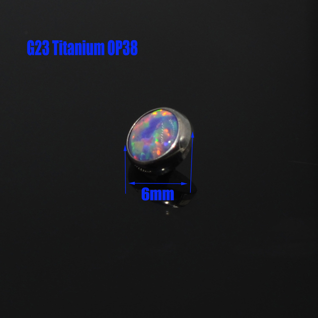 G23 4mm&5mm&6mm&7mm G23 Titanium Opal Stone Dermal Anchor Top Micro Skin Diver Surface Piercing Body Jewelry
