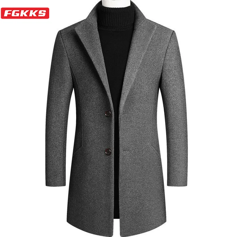 FGKKS Men's Camel Wool Coat Autumn Winter Trench Coat Korean Casual Blazer Solid Color Mid-Length Wool Blends Mens Coats 4xl FGKKS Men's Camel Wool Coat Autumn Winter Trench Coat Korean Casual Blazer Solid Color Mid-Length Wool Blends Mens Coats 4xl