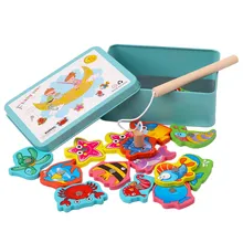 15 шт., набор деревянных магнитных рыболовных игрушек для рыбной ловли, обучающая игрушка для рыбной ловли, Детские рыболовные игрушечные удочки, забавный подарок для улицы