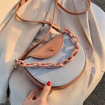 

Contrast color Tote Saddle bag 2020 Fashion New High-quality PU Leather Women's Designer Handbag Travel Shoulder Messenger Bag