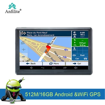 

Anfilite 7 inch 800*480 512M 16GB car GPS Navigation Android 4.4.2 WIFI MT8127A Quad-core Cortex-A7 1.35GHz truck gps navigator