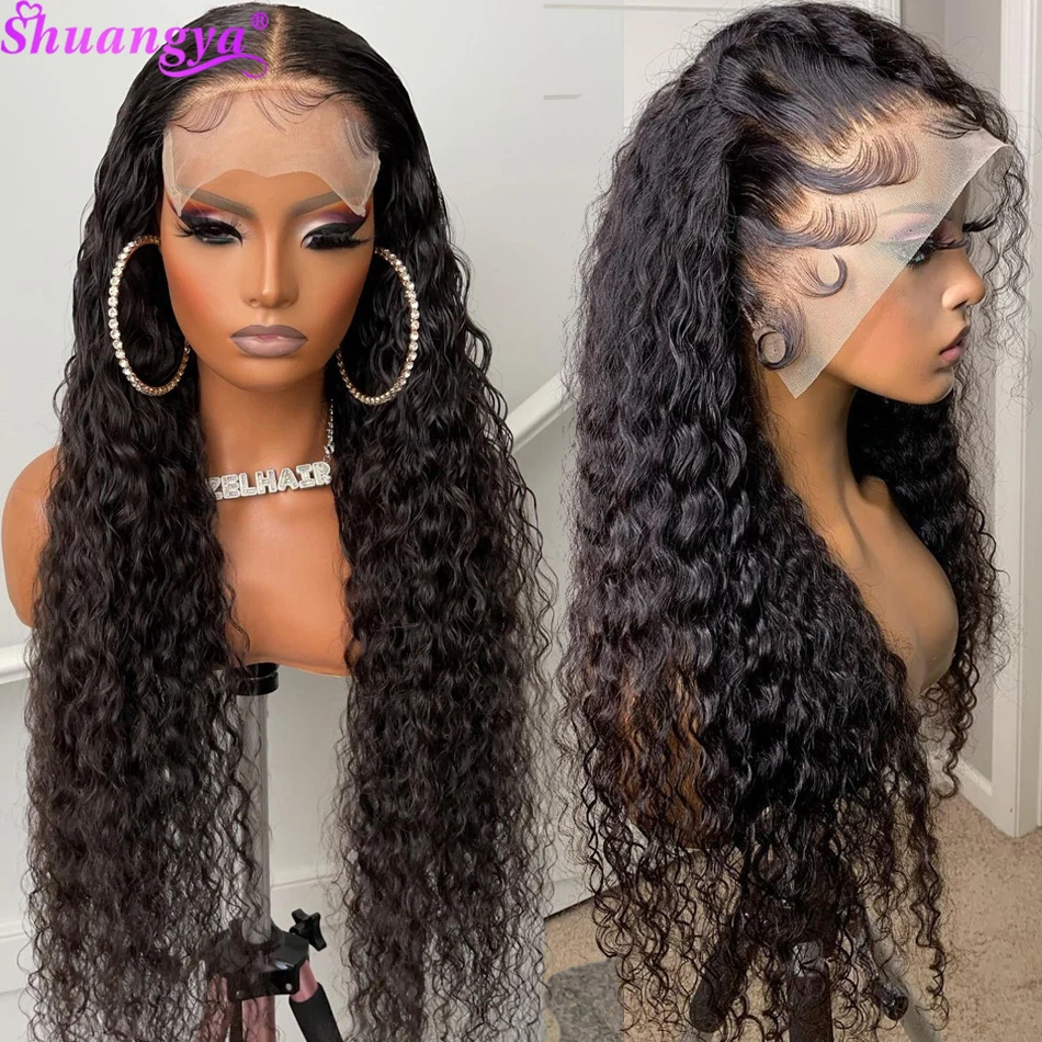 13x4 Transparent Brazilian Water Wave Lace Front Wig 100% Remy Human Hair Lace Wigs HD 5X5 Lace Closure Wig Curly Human Hair Wig