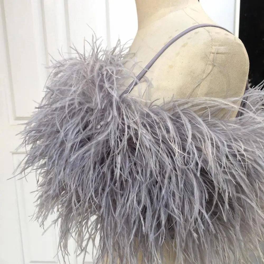 Trend Sliver Feather Tops Women With Straps Short