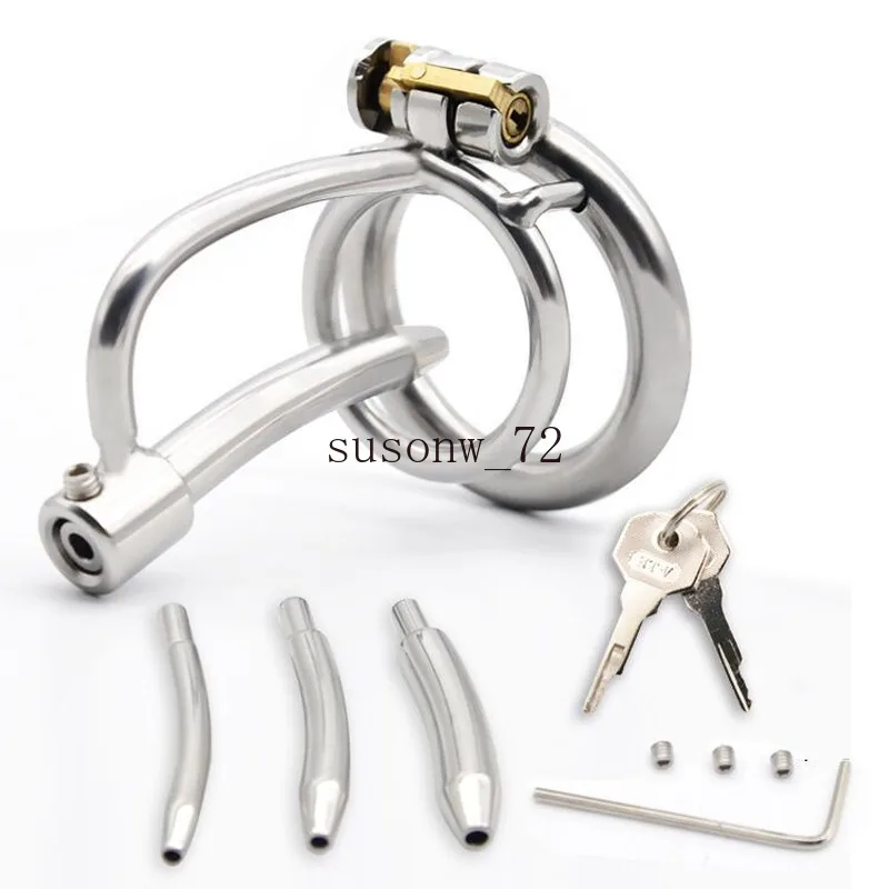 2020 Latest Male Stainless Steel Chastity Lock Cage with Connector Urethral Tube Cock Belt Ring Penis Rings | Красота и здоровье