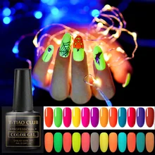Светится в темноте флуоресцентный светящийся неоновый Гель-лак для ногтей Впитывается УФ-ногти гель лак освещение в ночное время цветной неоновый гель