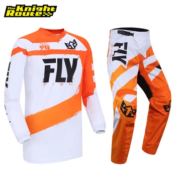 

Fly Fish Motocross MX Racing Suit Pants & Jersey Set Combos Moto Off-road Dirt Bike ATV MTB DH Riding Gear Set Men Orange
