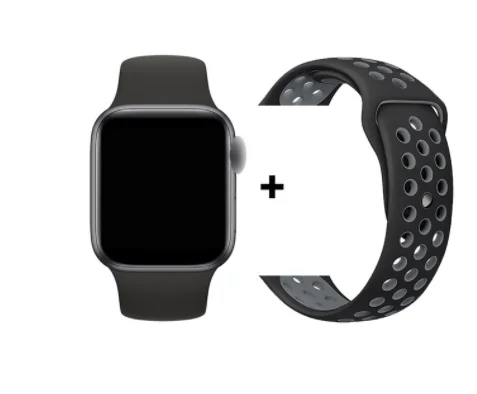 Часы серии 5 IWO 12 Bluetooth Смарт часы 1:1 44 мм 40 мм Чехол спортивные Смарт часы для iPhone Android телефон PK IWO 11 - Цвет: and NK black grey