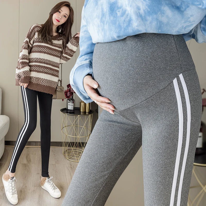 Winter Cotton Maternity Plus Velvet Thickening Leggings Pregnancy High Elastic Stomach Lift Warm Pants   Clothes 3