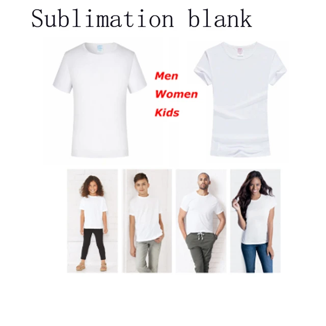 wholesale Sublimation Blank T-shirt Clothes heat transfer Advertising  Fabric T-shirt Men Women's and Kid's Clothes Modal