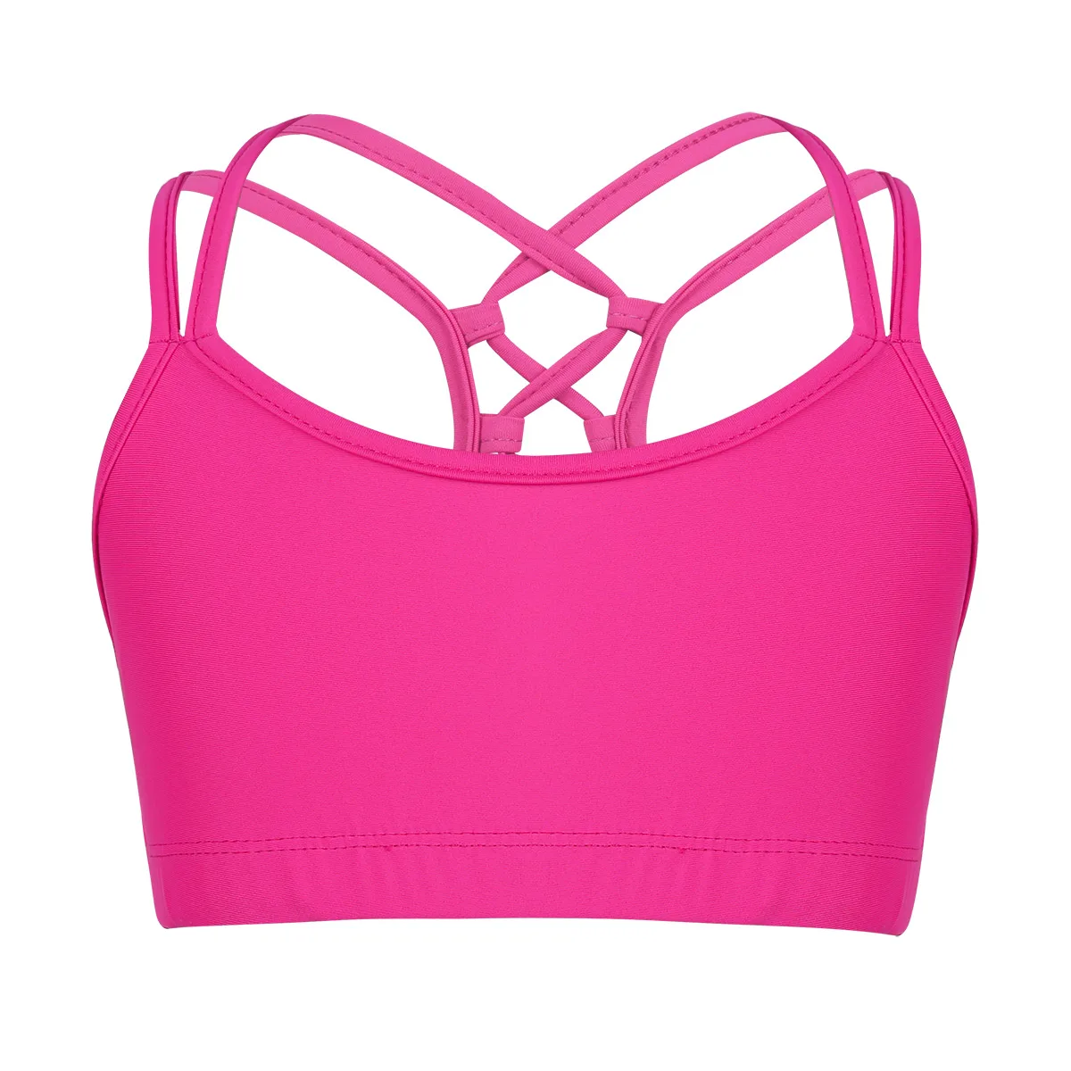 Girls Tank Tops Girls Sports Bras Kids Girls Sleeveless Ballet Dancewear Criss Cross Back Tanks Crop Tops Children Ballet Dance Sport Gymnastics Workout Bra Tops