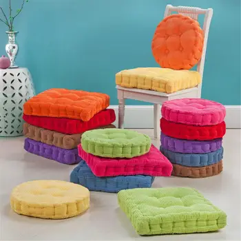 

40 x 40cm Washable Corduroy Tatami Floor Seat Cushion Square Plaid Winter Warm Chair Pad Cushion Soft Car Seat Cushion