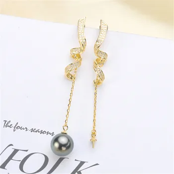 

NEW ARRIVAL 925 Sterling Silver Earrings Mountings Findings Settings Jewelry Parts Fittings Accessories for Pearls Beads Stones