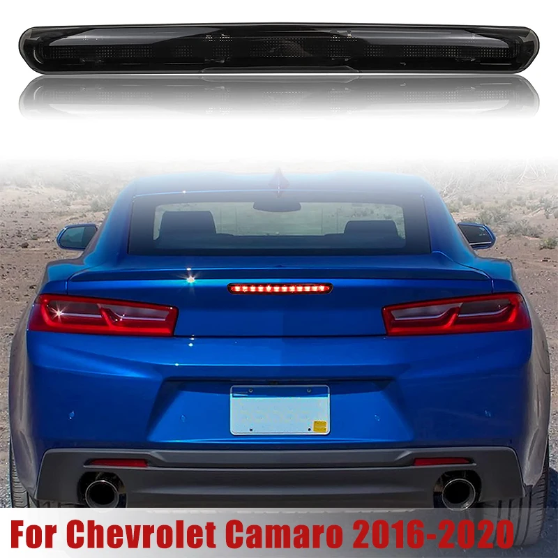 

LED 3rd Third Brake Light for Chevy Camaro 16-21 Smoked Black Center High Level Additional Brake Stop Light 84330249 84484034