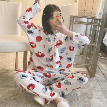 

New Fashionable Women's Pajama Sets Cute Cartoon Print Summer Spring Pyjamas For Girls Indooor Wear Comfortable Night Sleepwear