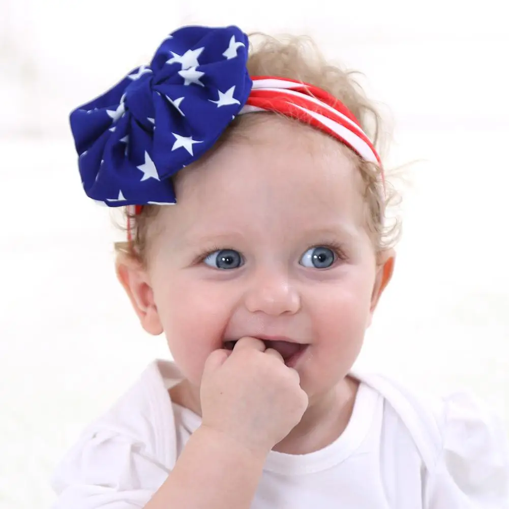 DSstyles 1 шт. детские украшения для волос с рисунком флага США милый ободок для волос украшение на голову подарок на день рождения