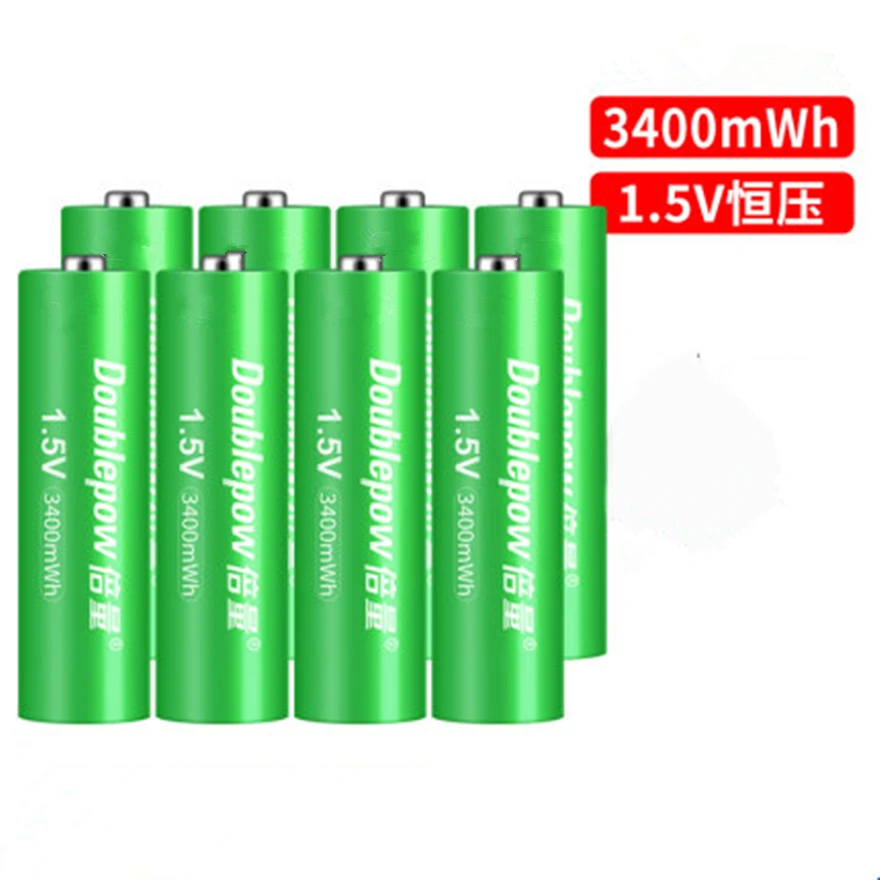 

8Pcs/lot New 3400mWh 1.5v AA rechargeable lithium battery is quickly charged by smart dedicated AA AAA battery charger