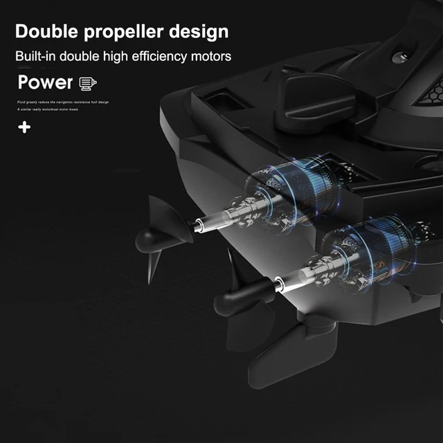 2021 New Mini RC Boat 2.4G 50 Meters Remote Control Distance Summer Water Splashing Electric MotorBoat Children's Toy Gift 4