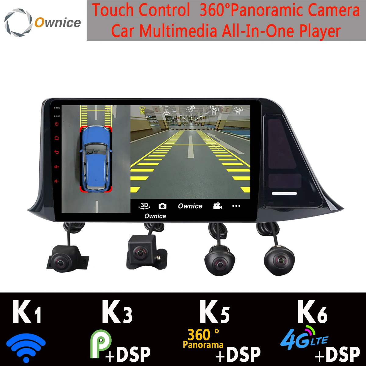 

1din 360°Camera 4G LTE Android 9.0 4G+64G GPS Radio CarPlay SPDIF DSP Car Multimedia Player for Toyota C-HR CHR 2016 2017 2018