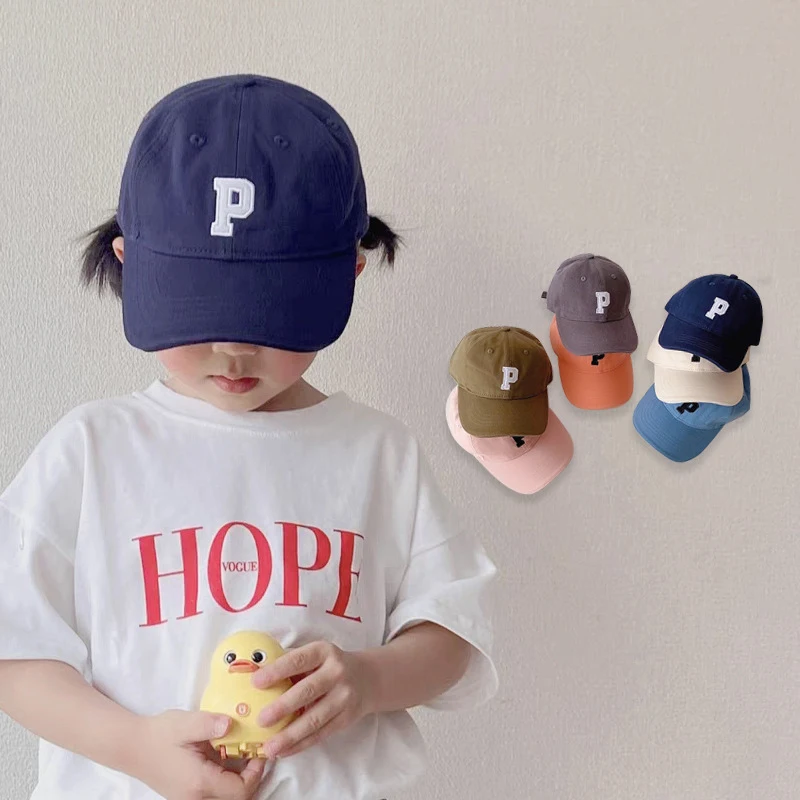 

Children Baseball Caps Pure Color Boys Grls Alphabet Hip-Hop Cap Korean Style Kids Caps Handsome Casual Unisex Snapback Hat