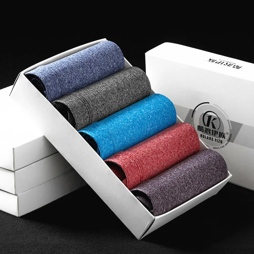 

High-end men's Cotton Solid Color Boxer Underwear Men's Series Breathable Waist Four-Corner