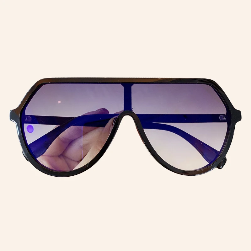 No.6 Sunglasses Новые негабаритные цельные солнцезащитные очки для женщин, фирменный дизайн, соединенные солнцезащитные очки, женские UV400 - Цвет линз: No.6 Sunglasses
