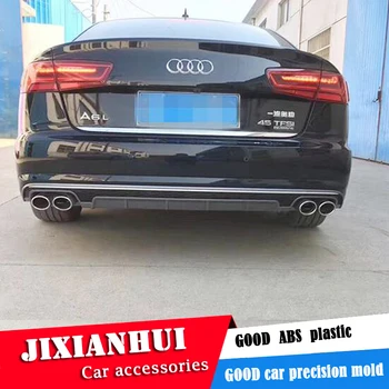

For Audi A6 S6 Body kit spoiler 2016-2018 For Audi A6 RS6 ABS Rear lip rear spoiler front Bumper Diffuser Bumpers Protector