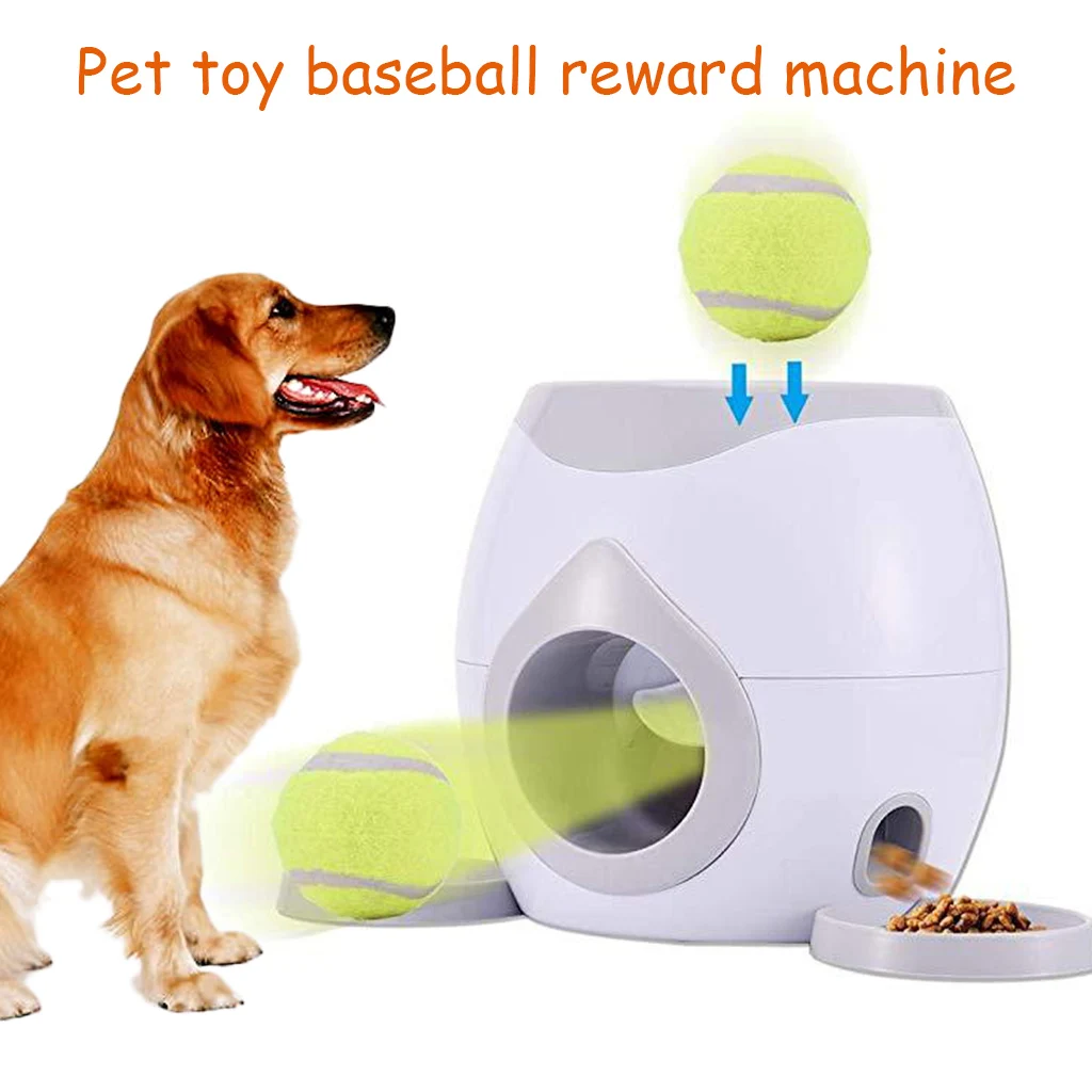 

Pet Dog Toy Interactive Fetch Ball Tennis Launcher Dog Pet Toys Throwing Mmachine Pet Ball Throw Device Emission With Ball A26