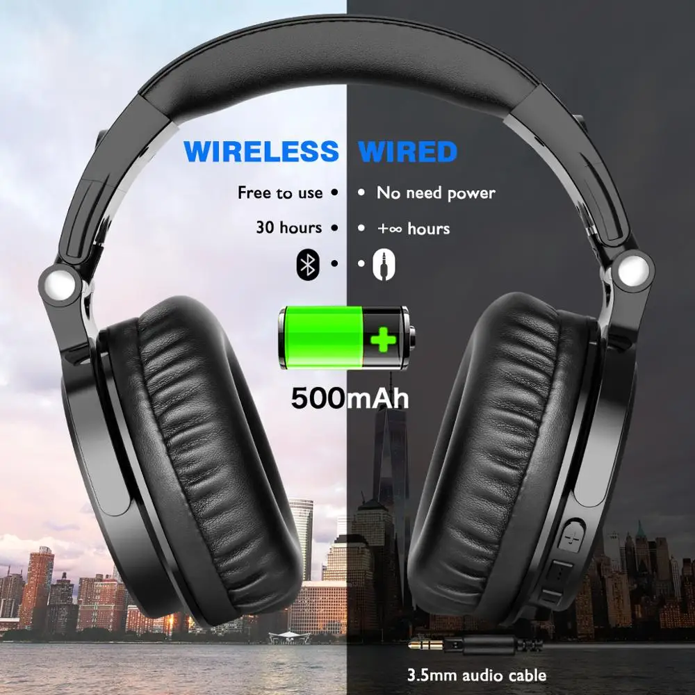 Oneodio sobre a Orelha Fones de Ouvido Estéreo com Fio Fone de Ouvido sem Fio Mic para o Telefone 5.0 com Cvc8.0 Bluetooth Esporte Aac - Image 5