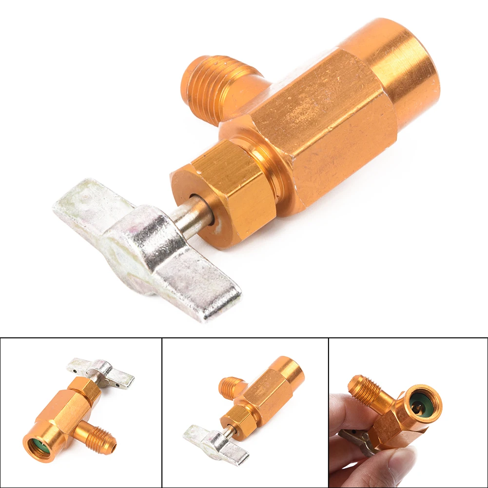 

T-shape 1/2 Acme Thread Adapter R134A Refrigerant Can Bottle Tap Opener Valve Z