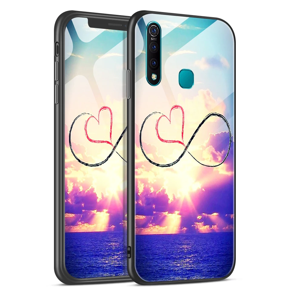 Закаленное стекло крышка для vivo Z5X/V1911A полная Защита задняя крышка для vivo S1/S1 Pro V1831A C1832A окрашенный Звездный бампер Capas - Цвет: H103