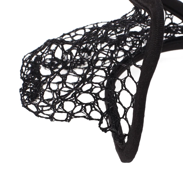  Men's Fishnet Air Permeability Heart-shaped C-string Black Sexy C-string Thong Invisible Underwear Panty for Men 
