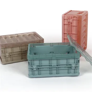 

Folding Storage Boxes Transparent Toys Sundry Container Portable Car Storage Organizer Stackable Storage Case Underwear Sock Box
