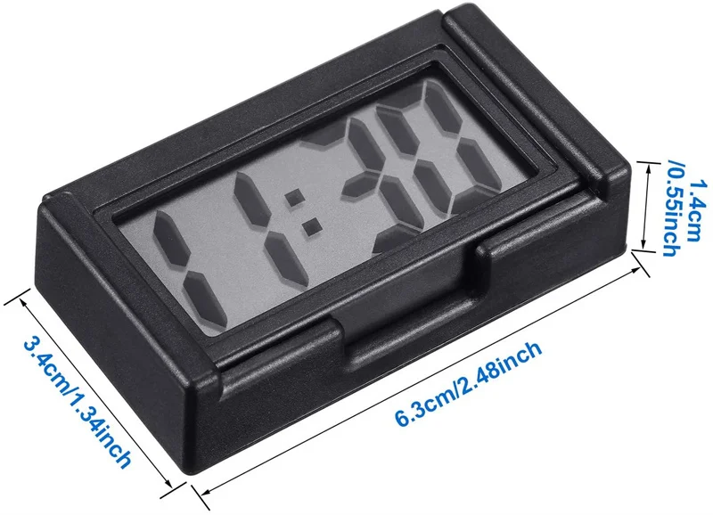 1pc Mini Car Clock Auto Truck Dashboard Time Convenient Durable Self-Adhesive Bracket Vehicle Electronic Digital Clock For Car