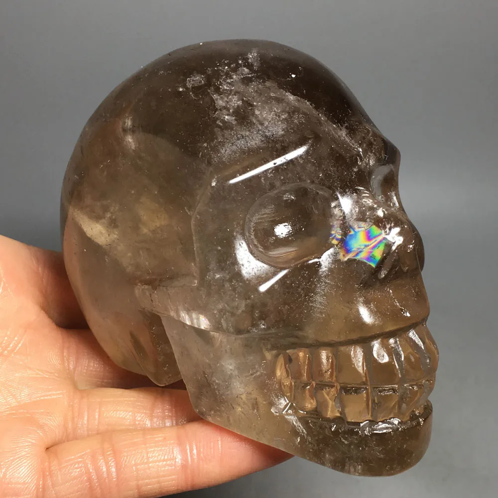 

581g High quality NATURAL smokey stone Skull quartz crystals healing