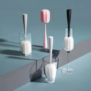 

Standing cup brush Bottle cleaner Sponge cleaning cup Brush bottles long handle Detachable