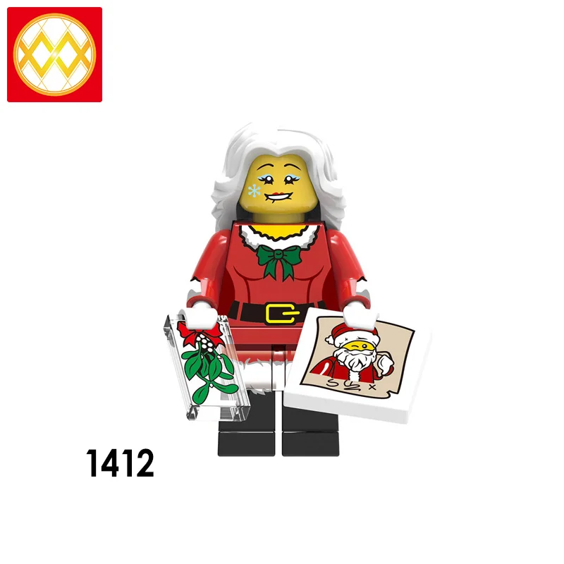 Один WM6076 Grinch Jack Angel стежок Санта Клаус Минни Микки Merry Christmas строительные блоки экшн-Модель Кирпичи Детские игрушки - Цвет: Многоцветный