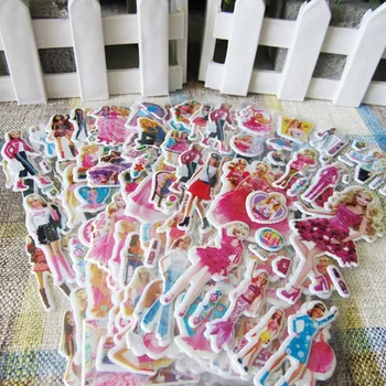 

12 Sheets/Lot Cartoon Fashion Girl Princess 3D Puffy Bubble Stickers For Children Girls Toys PVC Creative DIY Decor Removable