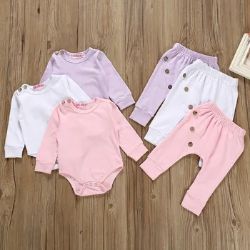 

Baby Girl Clothes Soild Romper&Pants Newborn Baby Girl Clothes Outfits Sets Kids' Things Vetement Bebe Garcon Baby Girl Outfit