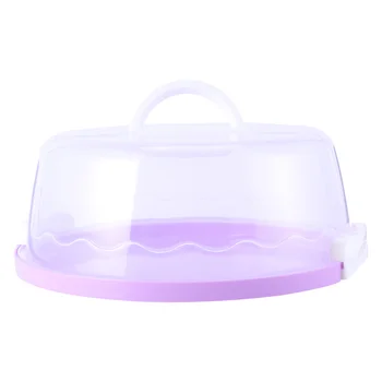 

1Pc Plastic Cake Box Sealed Packing Box Food Cover (10 Inch, Round, Purple)