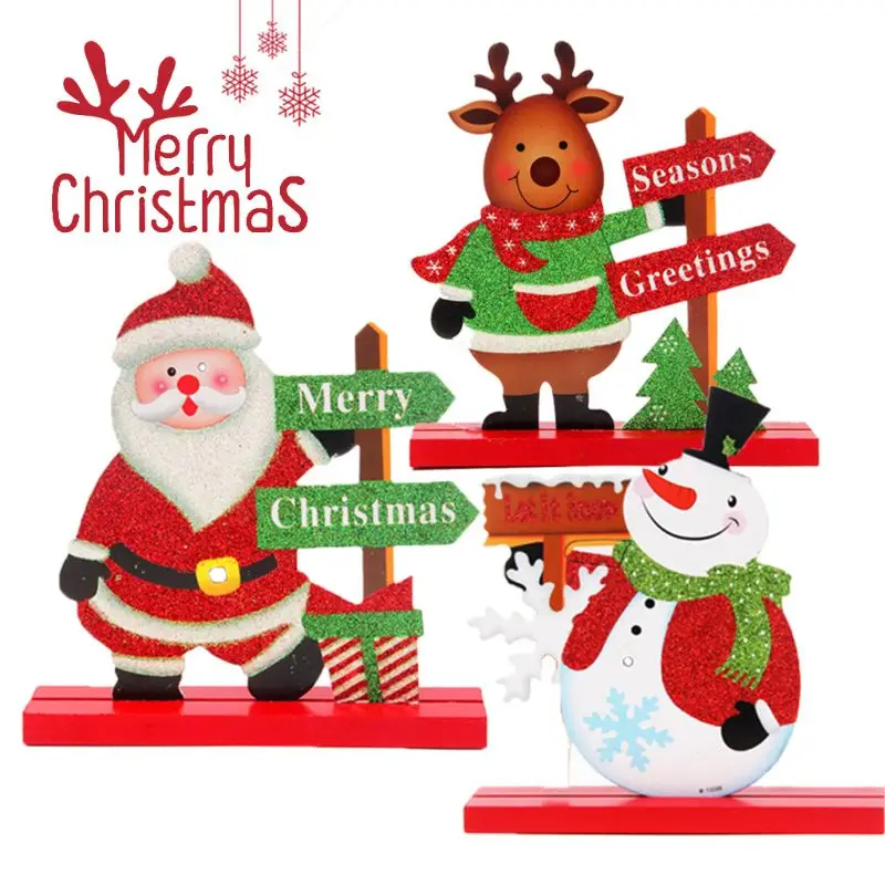 

3 Pcs Christmas Table Decorations for Dinner Party Coffee Table Snowman Santa Reindeer Merry Christmas for christmas