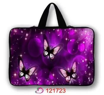 

Purple Butterfly Neoprene 13" Computer Netbook Laptop Case Bag Sleeve w. Handle Custom Design