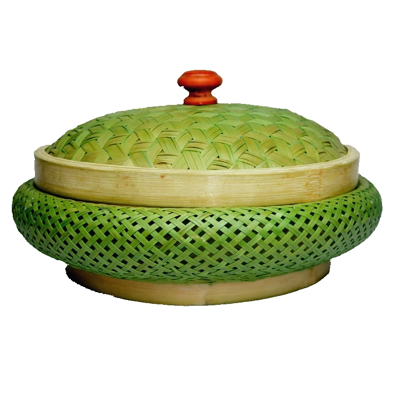 

zq Vintage Fruit Plate With Lid Snack Box Household Bamboo Fruit Plate Living Room Storage Candy Box