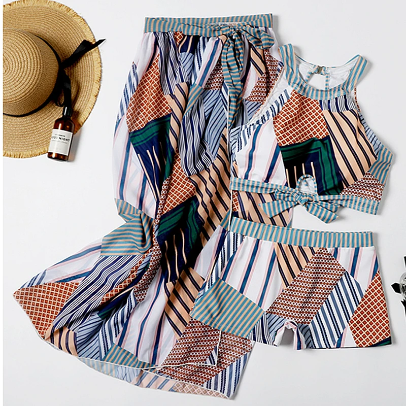 

Women High Waist Bikini Set Push Up Bathing Suit Swimwear with Skirt Summer Sexy Swimsuit Biquinis Swim Padded Holiday Wear